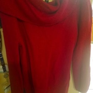 Cranberry red cowl neck sweater